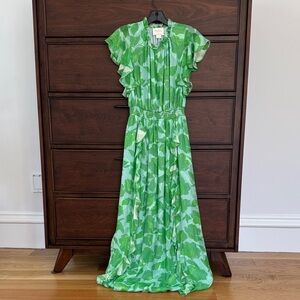 Green Floral Maxi Dress,0